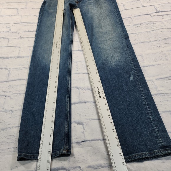 7 For All Mankind Jeans MENS 30X34 The Straight Tapered Leg Stretch Blue Denim - Picture 2 of 15